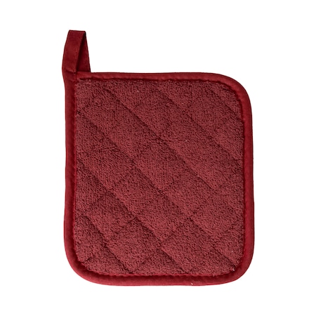 Ritz Cafe Solid Quilted Pot Holder 100% Cotton Brick, PK12 9963122
